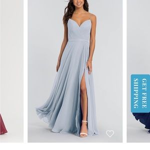 Sweetheart chiffon kleinfeld long bridesmaid dress